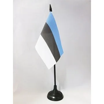DRAPEAU DE TABLE ESTONIE 15x10cm - PETIT DRAPEAUX DE BUREAU ESTONIEN 10 x 15 cm