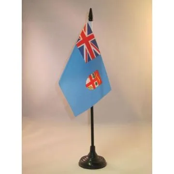 DRAPEAU DE TABLE FIDJI 15x10cm - PETIT DRAPEAUX DE BUREAU FIDJIEN 10 x 15 cm