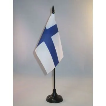 DRAPEAU DE TABLE FINLANDE 15x10cm - PETIT DRAPEAUX DE BUREAU FINLANDAIS 10 x 15 cm