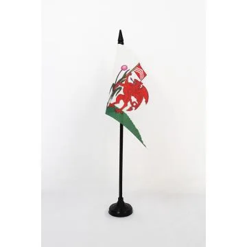 DRAPEAU DE TABLE CARDIFF 15x10cm - PETIT DRAPEAUX DE BUREAU PAYS DE GALLES 10 x 15 cm