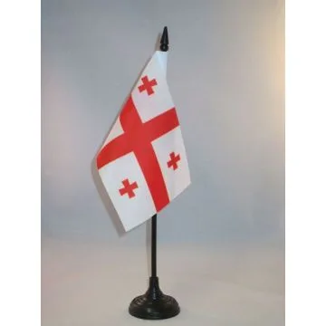DRAPEAU DE TABLE GÉORGIE 15x10cm - PETIT DRAPEAUX DE BUREAU GÉORGIEN 10 x 15 cm