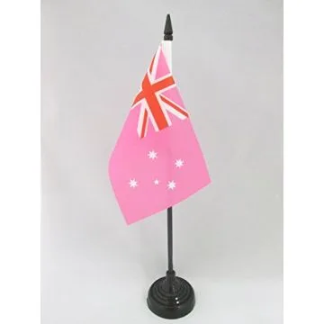 DRAPEAU DE TABLE AUSTRALIE ROSE 15x10cm - PETIT DRAPEAUX DE BUREAU AUSTRALIEN 10 x 15 cm