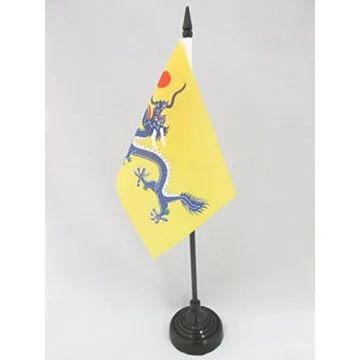 DRAPEAU DE TABLE DRAGON CHINOIS 15x10cm - PETIT DRAPEAUX DE BUREAU CHINE 10 x 15 cm