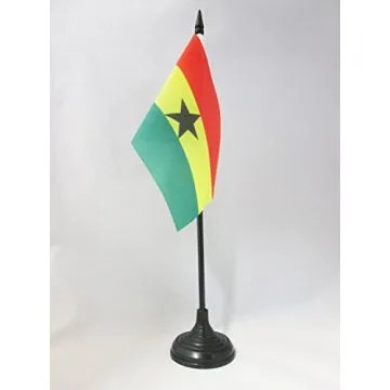 DRAPEAU DE TABLE GHANA 15x10cm - PETIT DRAPEAUX DE BUREAU GHANÉEN  10 x 15 cm