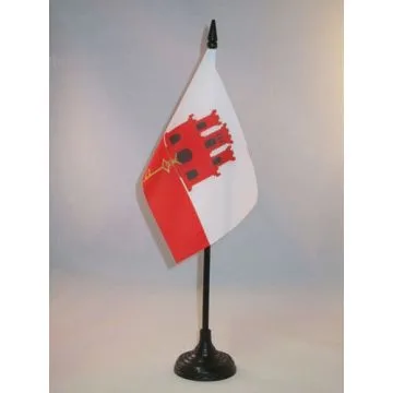 DRAPEAU DE TABLE GIBRALTAR 15x10cm - PETIT DRAPEAUX DE BUREAU ANGLAIS 10 x 15 cm