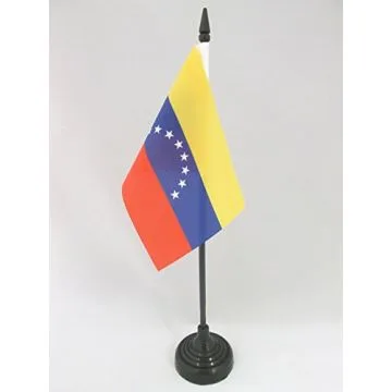 DRAPEAU DE TABLE VÉNÉZUELA SANS ECUSSON 15x10cm - PETIT DRAPEAUX DE BUREAU VÉNÉZUELIEN 8 ÉTOILES 10 x 15 cm