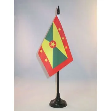 DRAPEAU DE TABLE GRENADE 15x10cm - PETIT DRAPEAUX DE BUREAU GRENADIN 10 x 15 cm