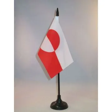 DRAPEAU DE TABLE GROENLAND 15x10cm - PETIT DRAPEAUX DE BUREAU GROENLANDAIS 10 x 15 cm