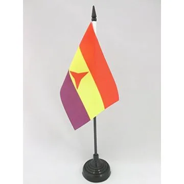 DRAPEAU DE TABLE ESPAGNOL RÉPUBLICAIN BRIGADES INTERNATIONALES 15x10cm - PETIT DRAPEAUX DE BUREAU ESPAGNE RÉPUBLICAINE 10 x 15 cm