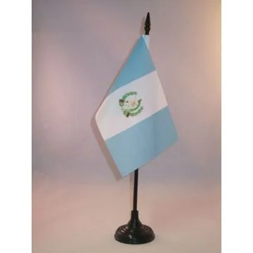 DRAPEAU DE TABLE GUATEMALA 15x10cm - PETIT DRAPEAUX DE BUREAU GUATÉMALTÈQUE 10 x 15 cm