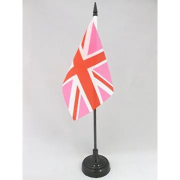 DRAPEAU DE TABLE ROYAUME-UNI ROSE 15x10cm - PETIT DRAPEAUX DE BUREAU ANGLAIS - UK - GRANDE BRETAGNE 10 x 15 cm