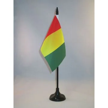 DRAPEAU DE TABLE GUINÉE 15x10cm - PETIT DRAPEAUX DE BUREAU GUINÉEN 10 x 15 cm