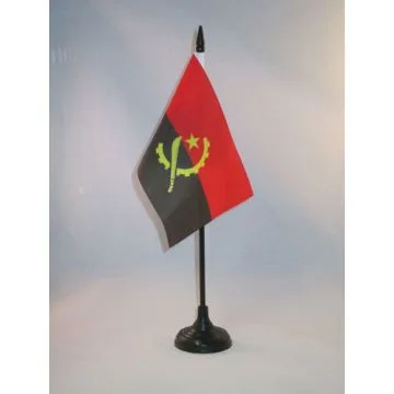 DRAPEAU DE TABLE ANGOLA 15x10cm - PETIT DRAPEAUX DE BUREAU ANGOLAIS 10 x 15 cm