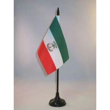 DRAPEAU DE TABLE GUINÉE ÉQUATORIALE 15x10cm - PETIT DRAPEAUX DE BUREAU ÉQUATO-GUINÉEN 10 x 15 cm