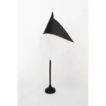 DRAPEAU DE TABLE PLAGE NOIR ET BLANC 15x10cm - PETIT DRAPEAUX DE BUREAU FLAMME DE BAIGNADE NOIRE ET BLANCHE 10 x 15 cm
