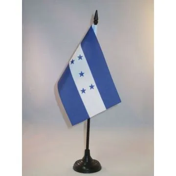 DRAPEAU DE TABLE HONDURAS 15x10cm - PETIT DRAPEAUX DE BUREAU HONDURIEN 10 x 15 cm