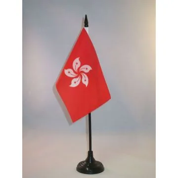 DRAPEAU DE TABLE HONG KONG 15x10cm - PETIT DRAPEAUX DE BUREAU HONGKONGAIS 10 x 15 cm