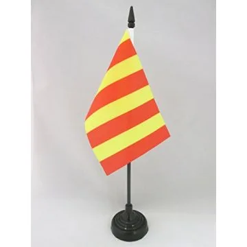 DRAPEAU DE TABLE COMMISSAIRE DE COURSE ROUGE ET JAUNE 15x10cm - PETIT DRAPEAUX DE BUREAU CHANGEMENT D\'ADHÉRENCE 10 x 15 cm