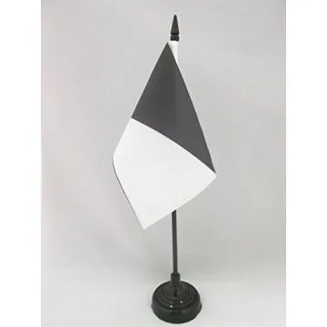 DRAPEAU DE TABLE COMMISSAIRE DE COURSE BLANC ET NOIR 15x10cm - PETIT DRAPEAUX DE BUREAU AVERTISSEMENT CONDUITE ANTISPORTIVE 10 x 15 cm