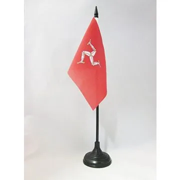 DRAPEAU DE TABLE ILE DE MAN 15x10cm - PETIT DRAPEAUX DE BUREAU ANGLAIS 10 x 15 cm