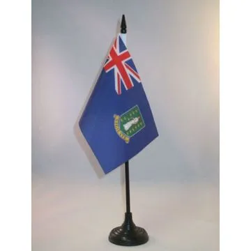 DRAPEAU DE TABLE ILES VIERGES BRITANNIQUES 15x10cm - PETIT DRAPEAUX DE BUREAU ANGLAIS 10 x 15 cm