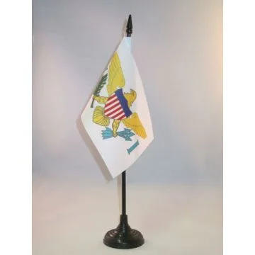 DRAPEAU DE TABLE IIES VIERGES DES ETATS-UNIS 15x10cm - PETIT DRAPEAUX DE BUREAU AMÉRICAIN 10 x 15 cm