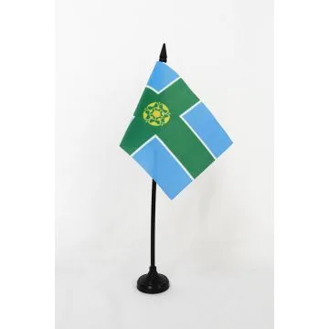 DRAPEAU DE TABLE COMTÉ DE DERBYSHIRE 15x10cm - PETIT DRAPEAUX DE BUREAU COUNTY OF DERBYS. - ANGLETERRE 10 x 15 cm