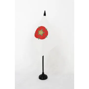 DRAPEAU DE TABLE COMTÉ DE LANCASHIRE ANCIEN 15x10cm - PETIT DRAPEAUX DE BUREAU COUNTY OF LANCASHIRE - ANGLETERRE 10 x 15 cm