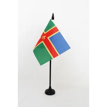 DRAPEAU DE TABLE COMTÉ DE LINCOLNSHIRE 15x10cm - PETIT DRAPEAUX DE BUREAU COUNTY OF LINCS. - ANGLETERRE 10 x 15 cm