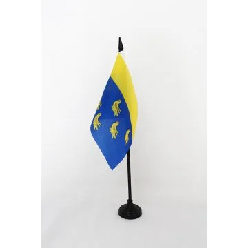 DRAPEAU DE TABLE COMTÉ DU SUSSEX DE L\'OUEST 15x10cm - PETIT DRAPEAUX DE BUREAU COUNTY OF WEST SUSSEX - ANGLETERRE 10 x 15 cm