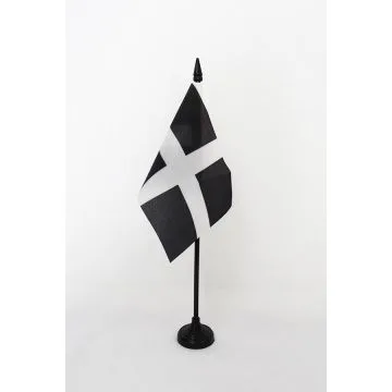DRAPEAU DE TABLE SAINT PIRAN 15x10cm - PETIT DRAPEAUX DE BUREAU DE CORNOUAILLES - BRETAGNE 10 x 15 cm