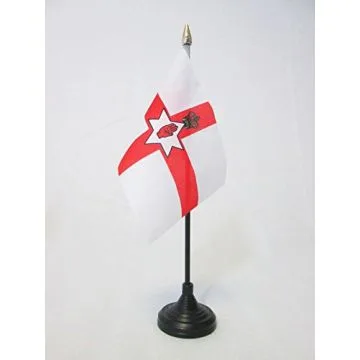 DRAPEAU DE TABLE IRLANDE DU NORD 15x10cm - PETIT DRAPEAUX DE BUREAU NORD IRLANDAIS 10 x 15 cm pointe dorée