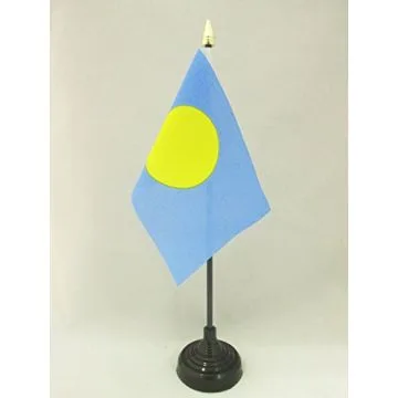 DRAPEAU DE TABLE PALAOS 15x10cm - PETIT DRAPEAUX DE BUREAU PALUAN 10 x 15 cm pointe dorée