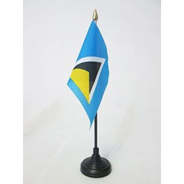 DRAPEAU DE TABLE SALOMON 15x10cm - PETIT DRAPEAUX DE BUREAU SALOMONAIS - Í?LES SALOMON 10 x 15 cm pointe dorée
