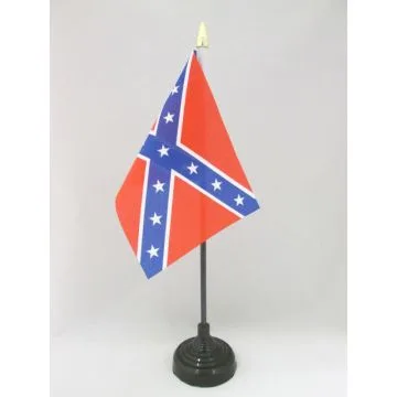 DRAPEAU DE TABLE SUDISTE 15x10cm - PETIT DRAPEAUX DE BUREAU REBEL - USA CONFÉDÉRÉ 10 x 15 cm pointe dorée