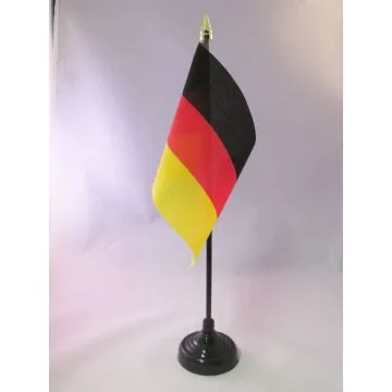 DRAPEAU DE TABLE ALLEMAGNE 15x10cm - PETIT DRAPEAUX DE BUREAU ALLEMAND 10 x 15 cm pointe dorée