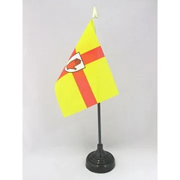 DRAPEAU DE TABLE ULSTER 15x10cm - PETIT DRAPEAUX DE BUREAU IRLANDAIS - IRLANDE 10 x 15 cm pointe dorée