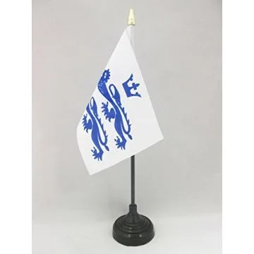 DRAPEAU DE TABLE COMTÉ DE DURHAM 15x10cm - PETIT DRAPEAUX DE BUREAU COUNTY OF DURHAM - ANGLETERRE 10 x 15 cm pointe dorée