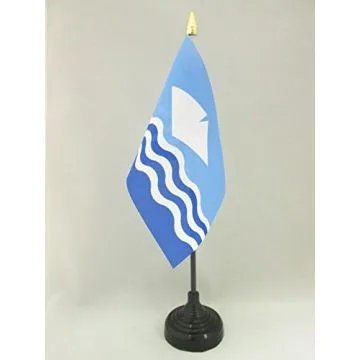 DRAPEAU DE TABLE ÎLE DE WIGHT 15x10cm - PETIT DRAPEAUX DE BUREAU ISLE OF WIGHT - ANGLETERRE 10 x 15 cm pointe dorée