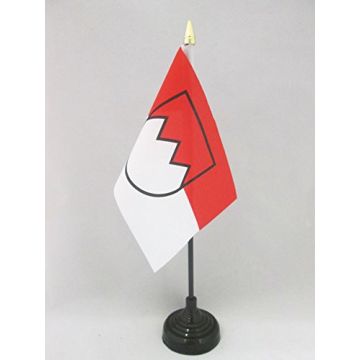 DRAPEAU DE TABLE FRANCONIE 15x10cm - PETIT DRAPEAUX DE BUREAU DE BAVIÈRE - ALLEMAGNE 10 x 15 cm pointe dorée