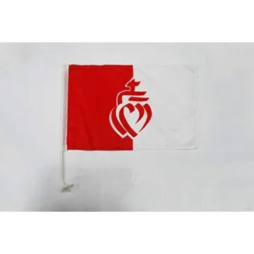 Drapeau de voiture Département de la Vendée 45x30cm - Carflag cœur vendéen 30 x 45 cm