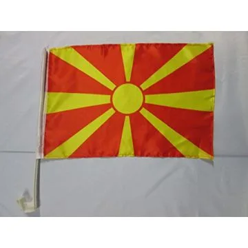 Drapeau de voiture MACÉDOINE 45x30cm - Carflag MACÉDONIEN 30 x 45 cm