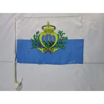 Drapeau de voiture SAINT MARIN 45x30cm - Carflag SAINT-MARINAIS 30 x 45 cm