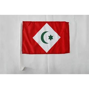 Drapeau de voiture Rif indépendantiste au Maroc 45x30cm - Carflag du RIF 30 x 45 cm