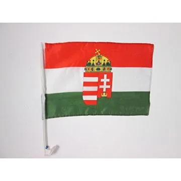Drapeau de voiture HONGRIE AVEC ARMES 45x30cm - Carflag HONGROIS 30 x 45 cm