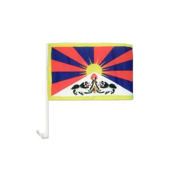 Drapeau de voiture Tibet 45x30cm - Carflag tibétain 30 x 45 cm