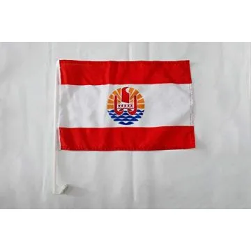 Drapeau de voiture Polynésie française 45x30cm - Carflag polynésien - France 30 x 45 cm