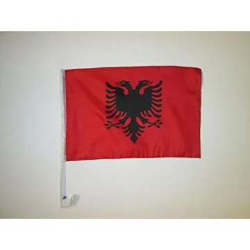 Drapeau de voiture ALBANIE 45x30cm - Carflag ALBANAIS 30 x 45 cm