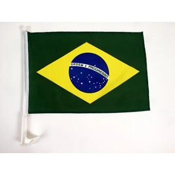 Drapeau de voiture BRÉSIL 45x30cm - Carflag BRÉSILIEN 30 x 45 cm