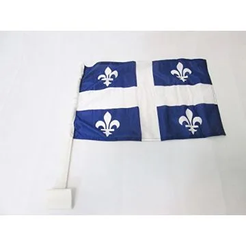 Drapeau de voiture QUÍ?BEC 45x30cm en maille bloquée - Carflag QUÍ?BÍ?COIS - CANADA 30 x 45 cm